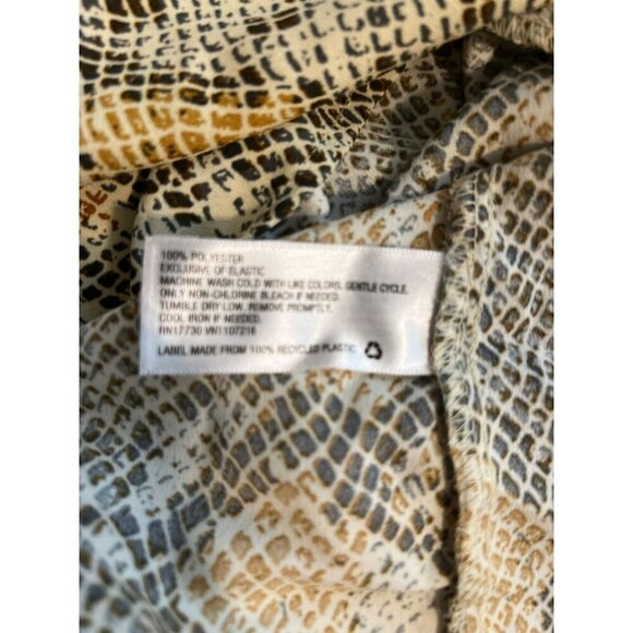 Ava & Viv Sz 1X Animal Print Snake Print Tan Grey Flowy Blouse - Picture 8 of 8